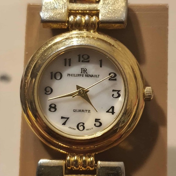 Vtg Philippe Renault Goldtone/MOP/Tortoise Shell Women's Watch - Picture 1 of 4